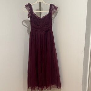 Lulus Burgundy Midi Dress